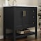 Flash Furniture Vega 36-in. Vanity w/Sink, Storage Cabinet w/Soft Close Doors, Open Shelf and 3 Drawers, Black/Gold FS-VEGA36-KD-BK-GLD-GG - alternate 3